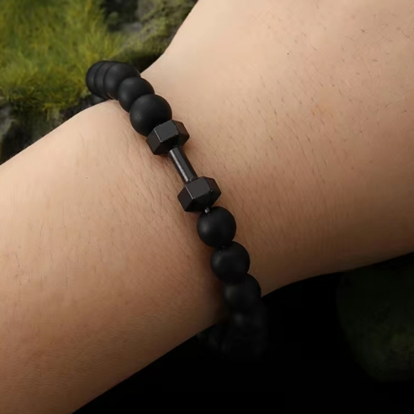Black Dumbbell Bracelet - Picture 2 of 5